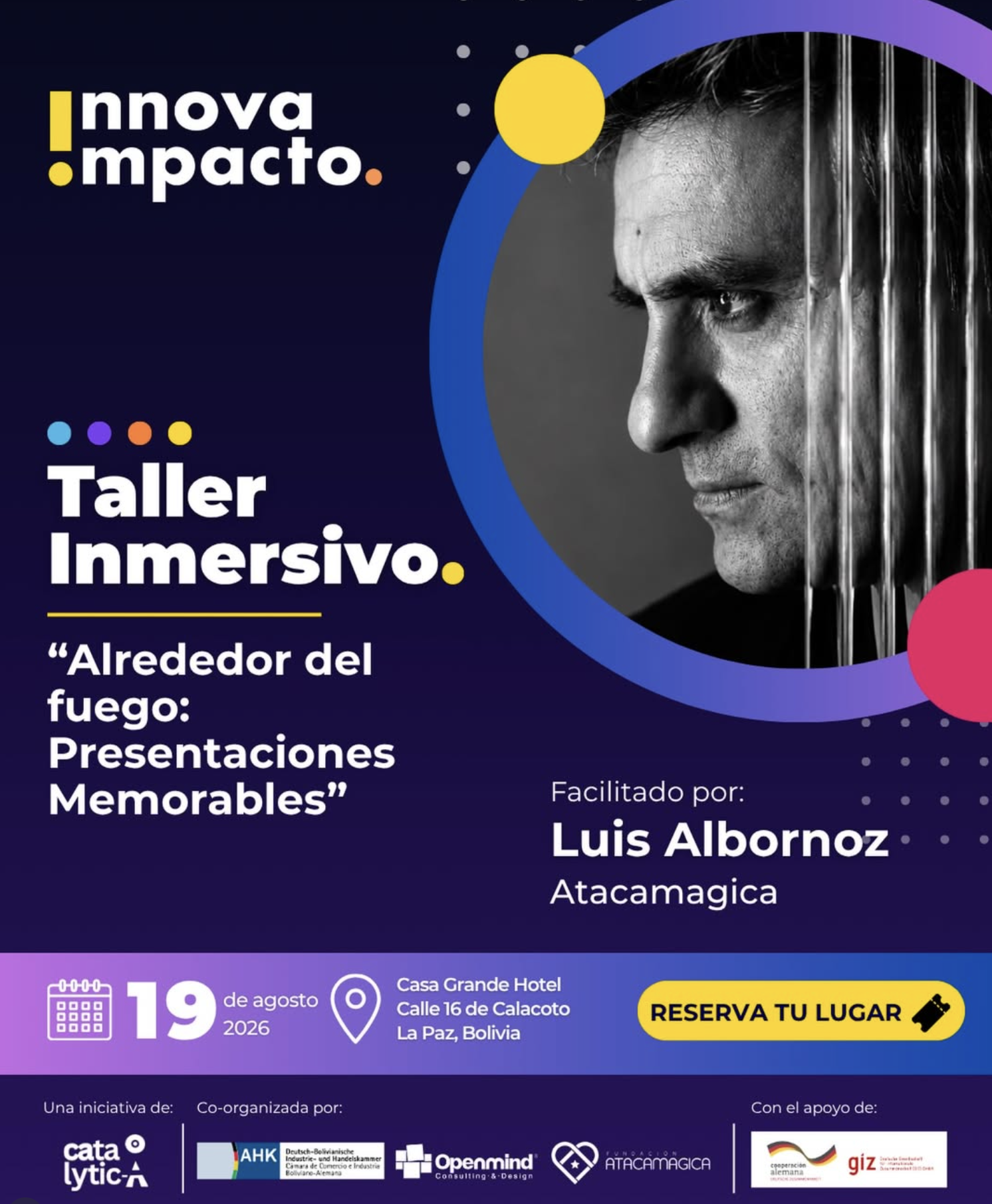 Graph of the immersive workshop Alrededor del fuego at InnovaImpacto Bolivia