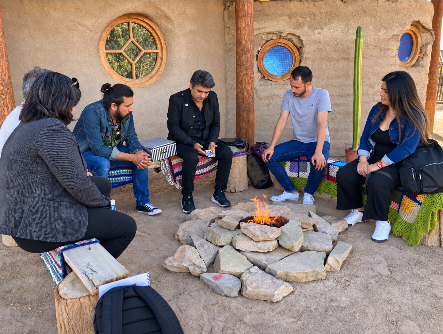Participants talk about a fire