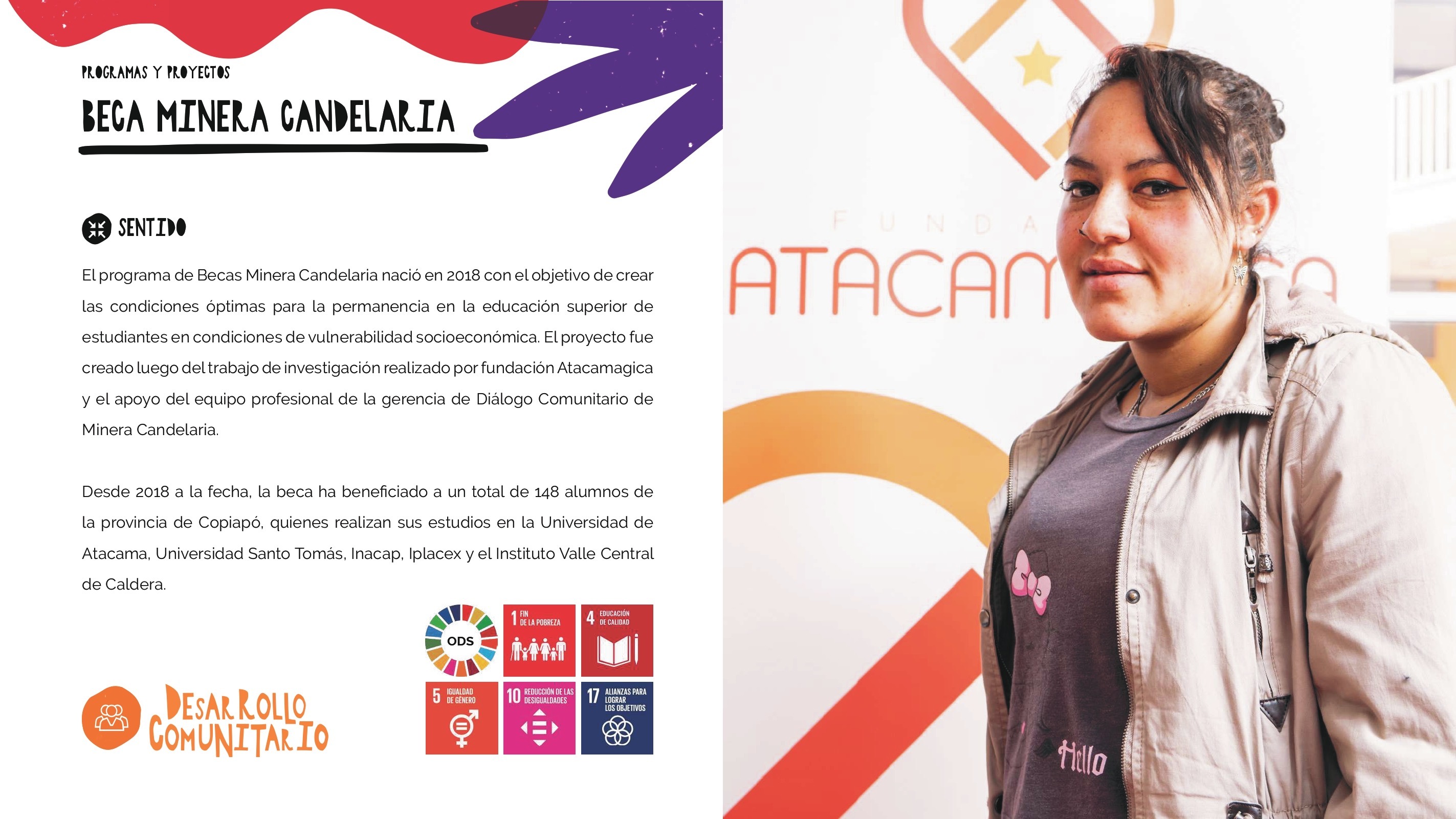Image from Programa de Becas Minera Candelaria included in institutional dossier