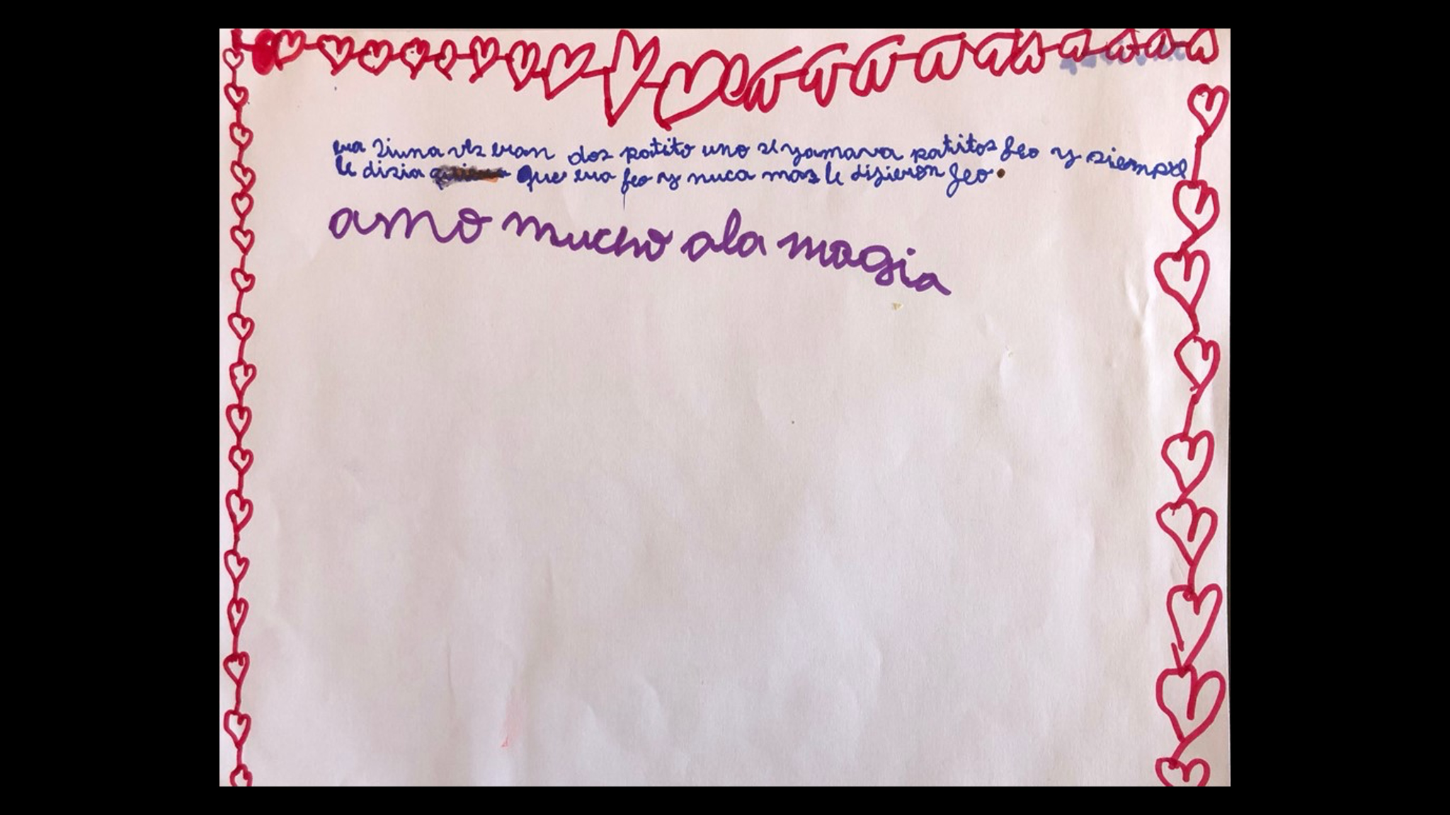 Dibujo y testimonio de una participante de Reuniones mágicas